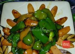 香肠炒青椒的做法图解7