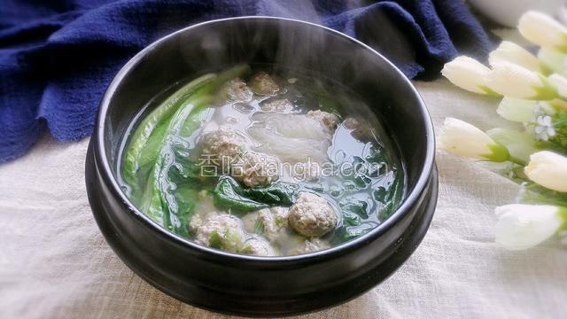 白菜粉丝牛肉丸子汤