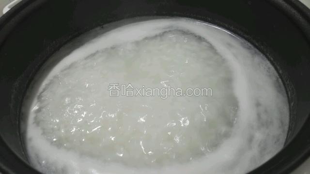 大米加水放锅里煮开