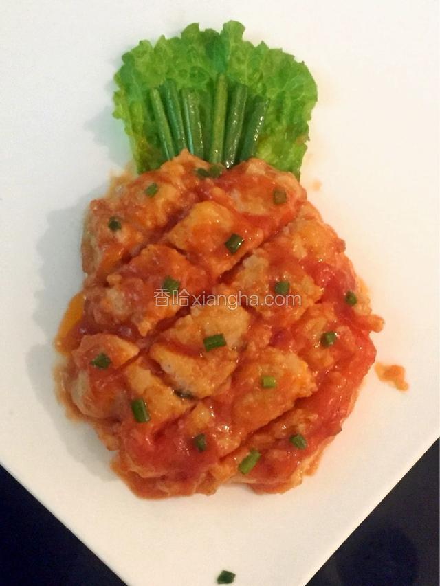 用生菜和小葱做下装饰