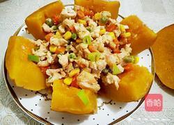 南瓜鸡肉盅的做法图解7