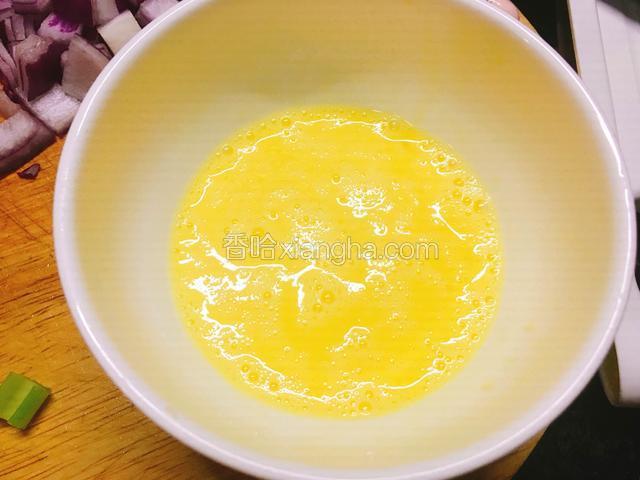 鸡蛋打散。