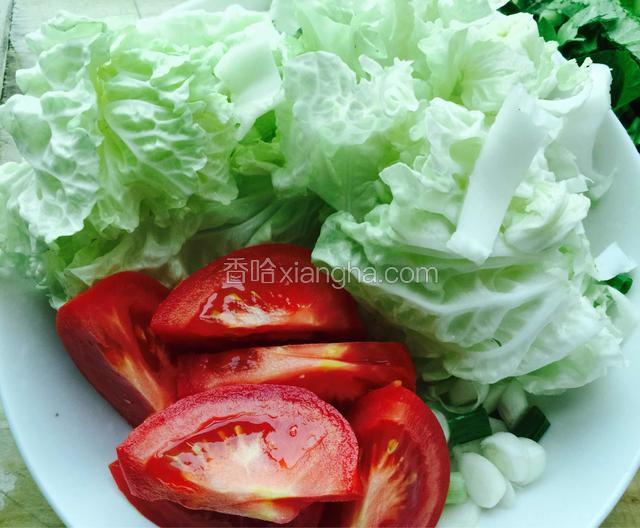 把青菜这些切好
