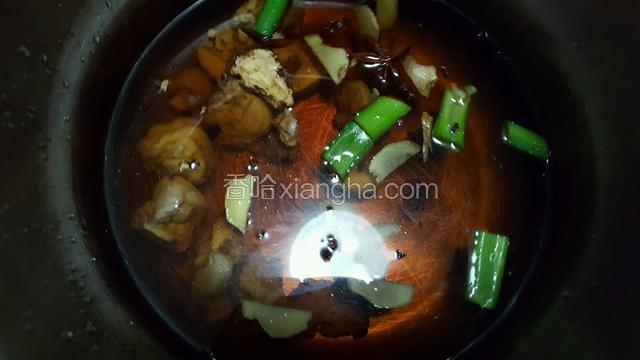 加上味极鲜，白糖，八角，花椒粒，生抽，料酒！适量的水和盐！