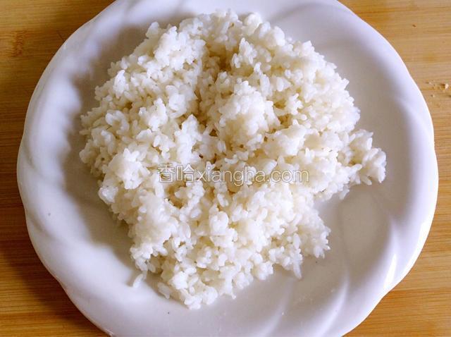 盛上一盘米饭