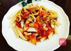 鸡脯肉蘑菇红酱意大利斜管面的做法图解12