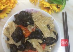 木耳炒腐竹。的做法图解15