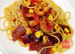 蒜蓉基围虾意面的做法图解4