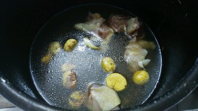 把食材放入锅里 倒适量的水
