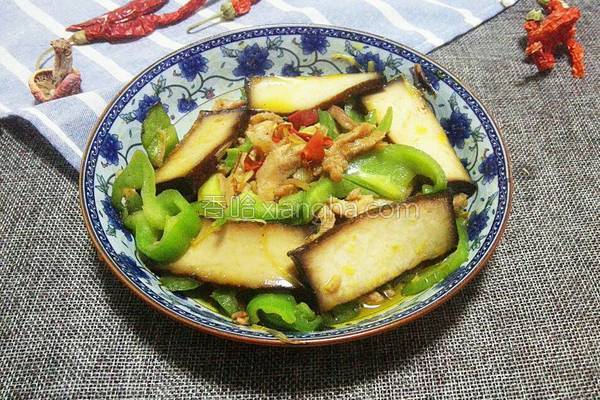 青椒豆腐干炒肉丝