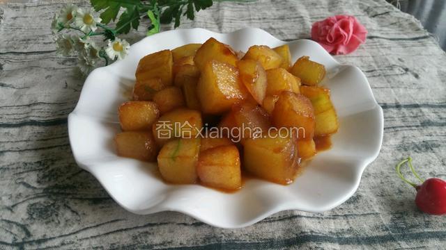 中火煮熟后，收汁即可出锅装盘