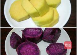 南瓜紫薯卷的做法图解1