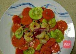 胡萝卜黄瓜炒虾仁的做法图解7