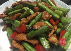 菜豆辣椒小炒肉的做法图解3