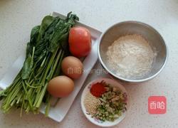 菠菜拌汤的做法图解1