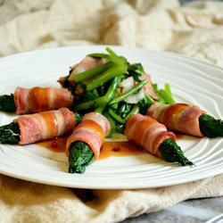 鲍汁茼蒿培根卷的做法[图]