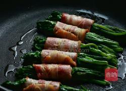 鲍汁茼蒿培根卷的做法图解7