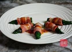 鲍汁茼蒿培根卷的做法图解9