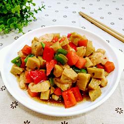 双椒面筋鸡丁的做法[图]