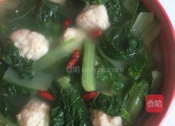 鸡肉丸子炖小白菜的做法图解8