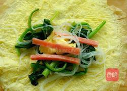 菠菜粉丝火腿鸡蛋卷的做法图解6