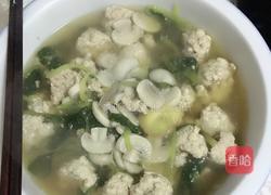 口蘑小白菜汆丸子的做法图解7
