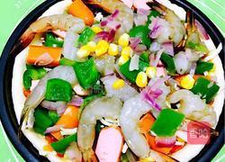 鲜虾杂蔬大披萨的做法图解19