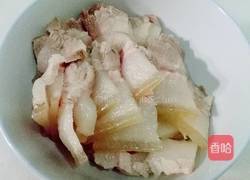 回锅肉炒花菜的做法图解3