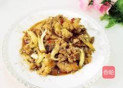 回锅肉炒花菜的做法图解9