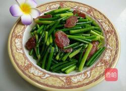腊肠炒蒜心的做法图解9