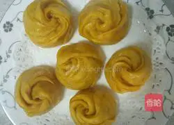 Illustration of how to make pumpkin rose steamed buns 7