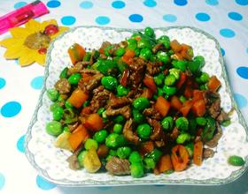 豌豆胡萝卜炒牦牛肉[图]