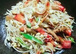 黄豆芽炒牛肚的做法图解12