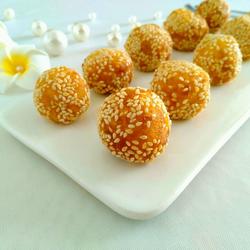 黄金球～南瓜芝麻球的做法[图]