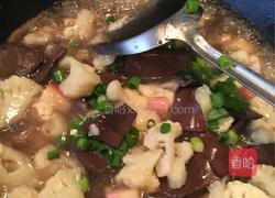虾条猪血菜花羮的做法图解5