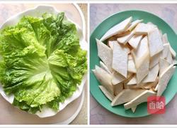 杏鲍菇扣生菜的做法图解1