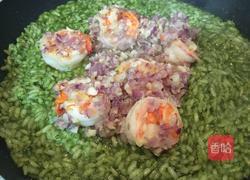 罗勒青酱鲜虾炖饭的做法图解10