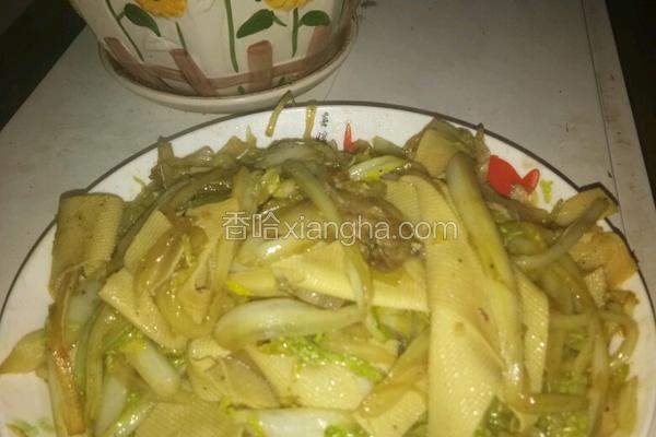 大白菜炒干豆腐皮