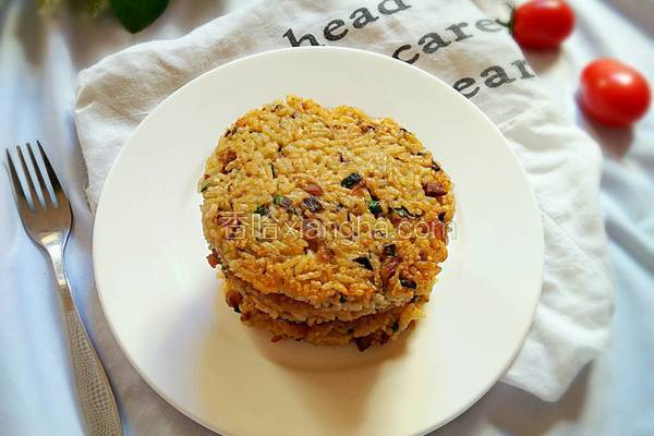 肉末橄榄菜米饭饼