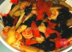 山药木耳炒虾仁的做法图解6
