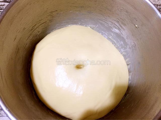 手指沾面粉戳一小洞，不反弹不回缩即发酵成功