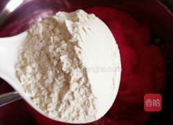 火龙果皮蒸蛋糕(半成品)的做法图解7