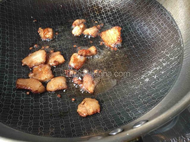 热锅倒油放入肉片炸香出油
