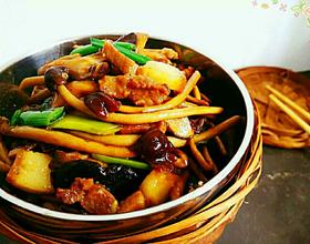 双菇烧肉[图]