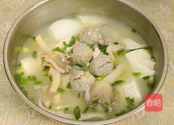 袖珍菇豆腐肉丸汤的做法图解6