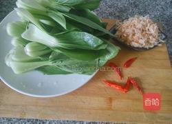 青菜炒虾皮的做法图解1