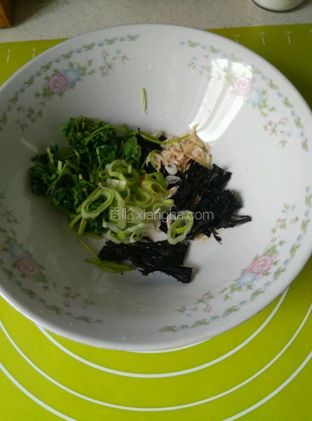 碗料，鸡精，胡椒粉，虾皮，紫菜，香菜，香葱，油辣椒，这些都根据自己喜好的量放