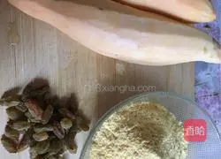 Illustration of how to make sweet potato and corn steamed buns 1