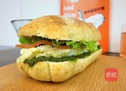 绿鸡蛋火腿三明治的做法图解9