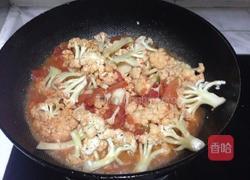 番茄焖菜花的做法图解4